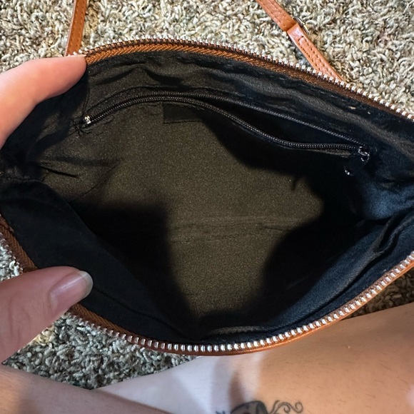 Vera Pelle Tan and Cream Crossbody Genuine Leather Bag - Picture 7 of 10